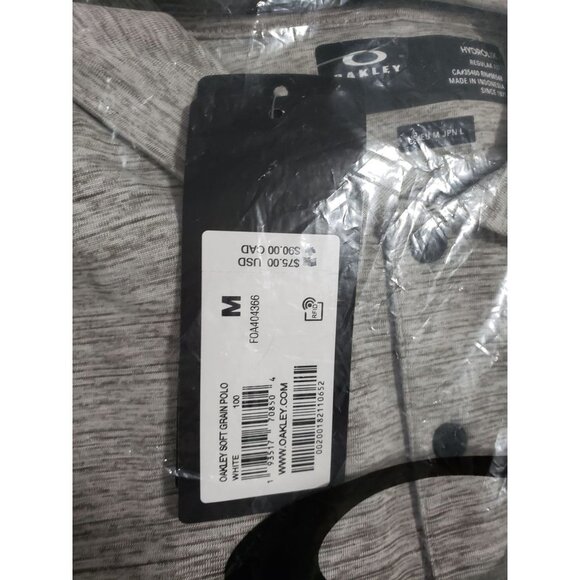 NWT Oakley Soft Grain Polo in‎ White/Gray Size medium - Picture 6 of 7